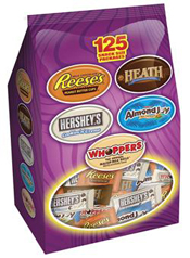 Hershey’s Candy Assortment with 125 Snack Size Packages (Reese’s® Peanut Butter Cups, Whoppers® Malted Milk Balls, Hershey®’s Cookies ‘n’ Crème Bars, Almond Joy® Candy Bars and Heath® Milk Chocolate English Toffee Bars)